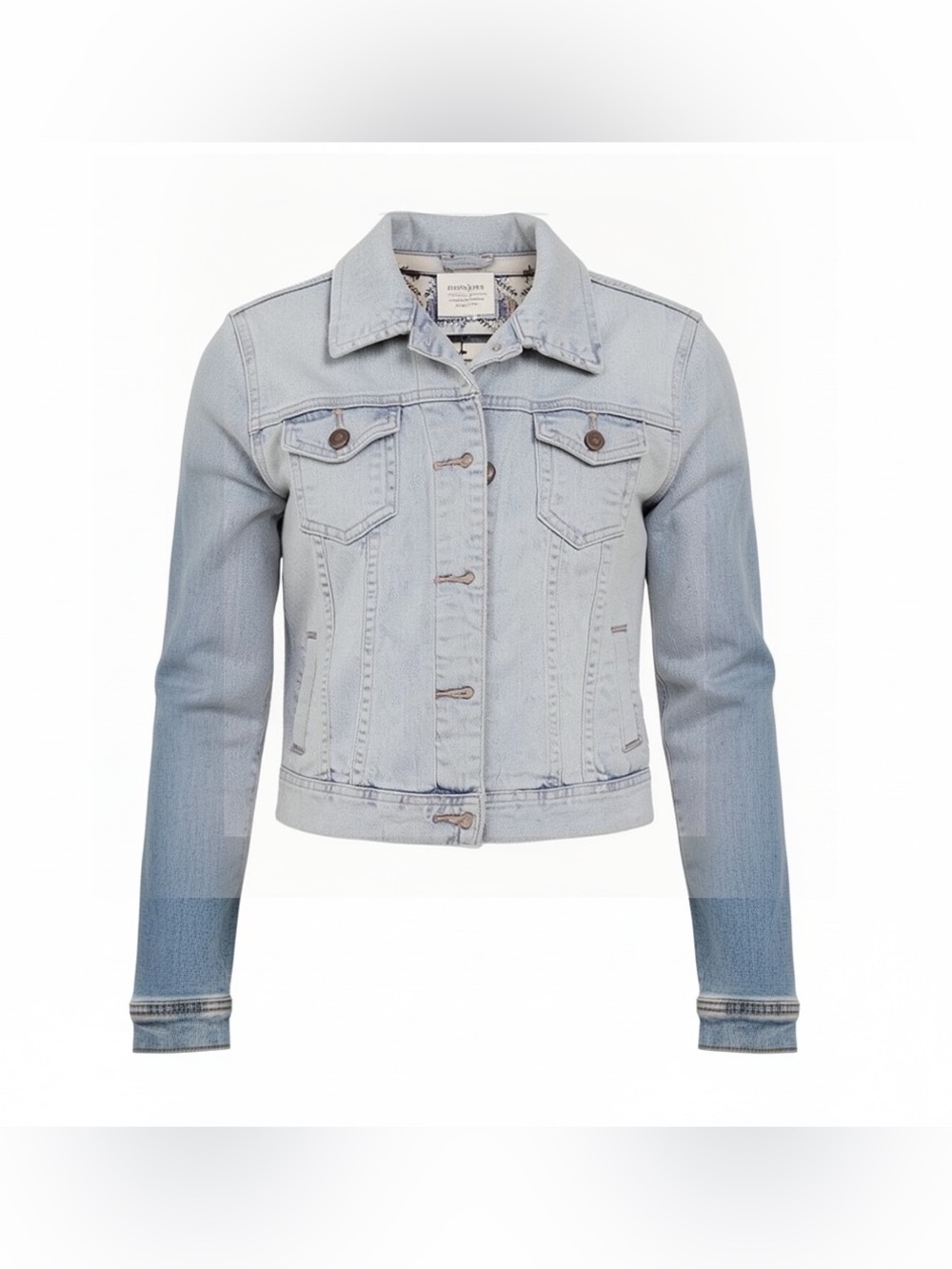 ILOVEH81 Light Wash Cropped Denim Trucker Jacket